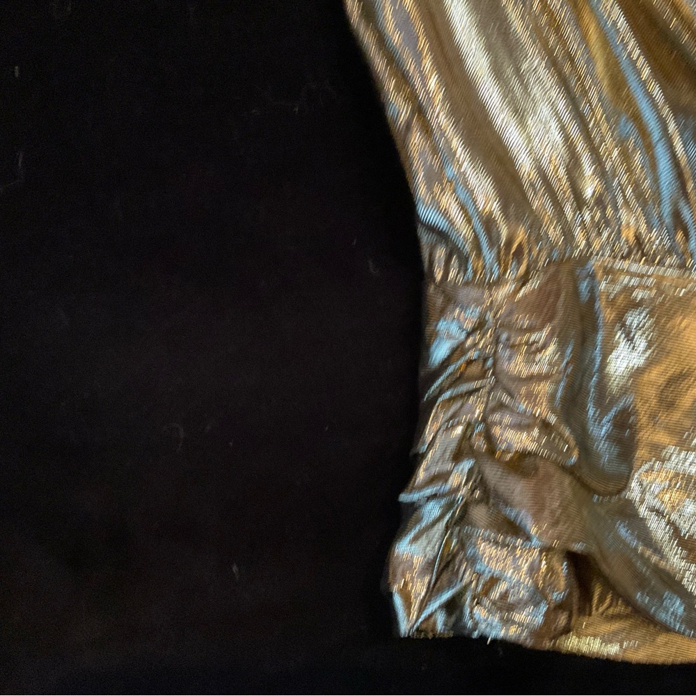 Vintage Gold Metallic Mylar Evening Blouse - Picture 6 of 10